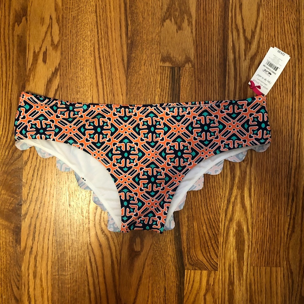 All for Color Blue + Orange Bikini Bottoms Large
